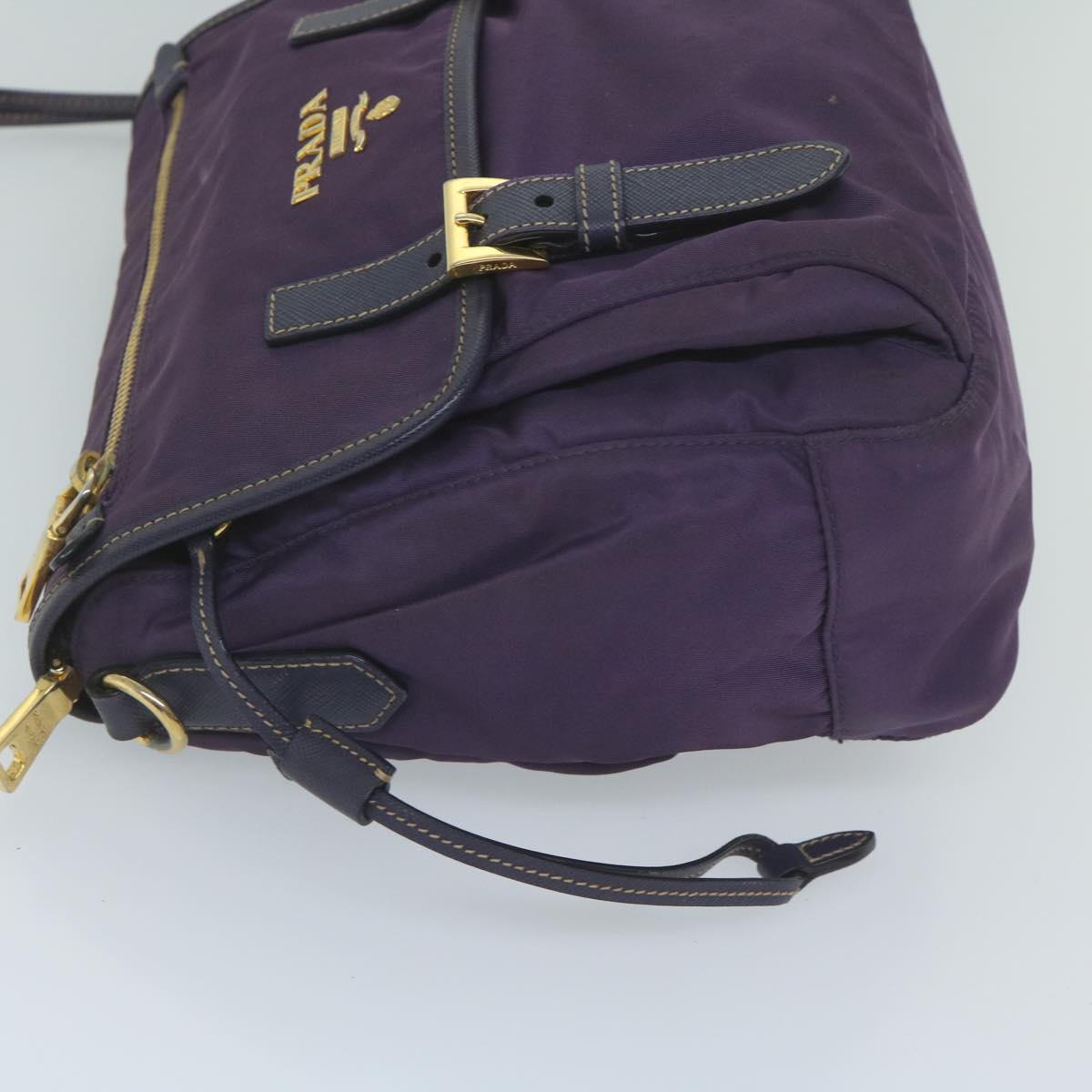 PRADA Shoulder Bag Nylon Purple Auth 60703