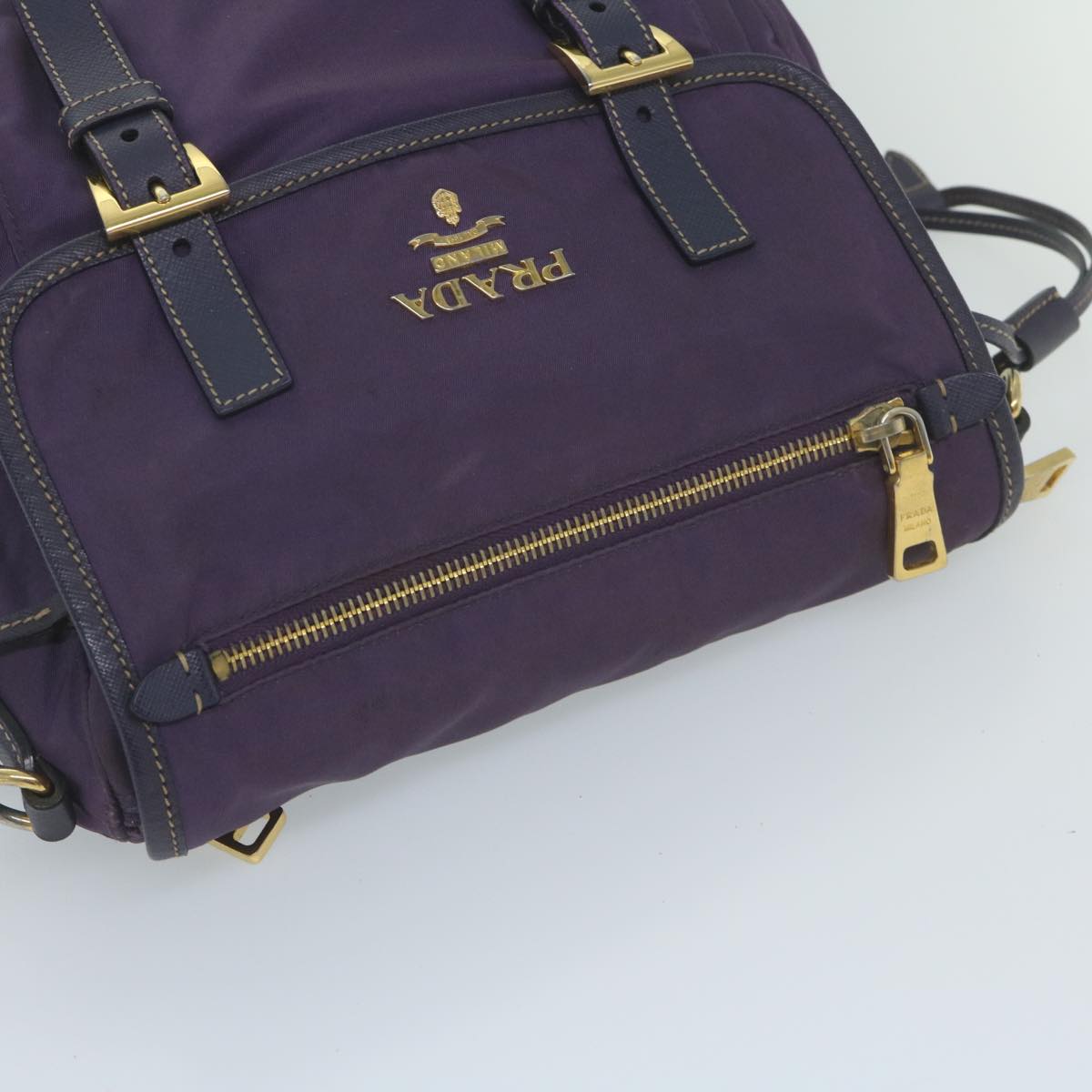 PRADA Shoulder Bag Nylon Purple Auth 60703