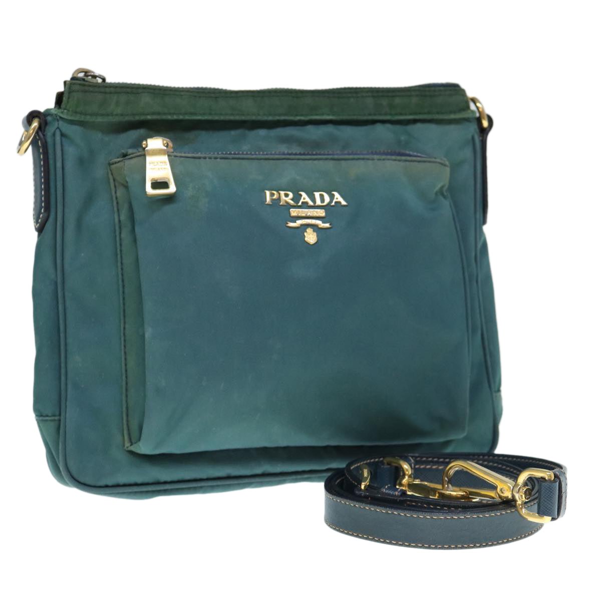 PRADA Shoulder Bag Nylon Green Auth 60704