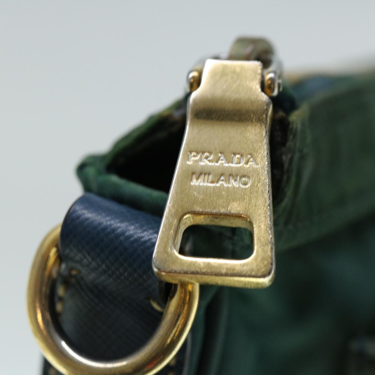 PRADA Shoulder Bag Nylon Green Auth 60704