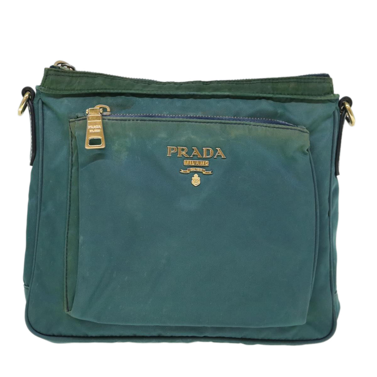 PRADA Shoulder Bag Nylon Green Auth 60704