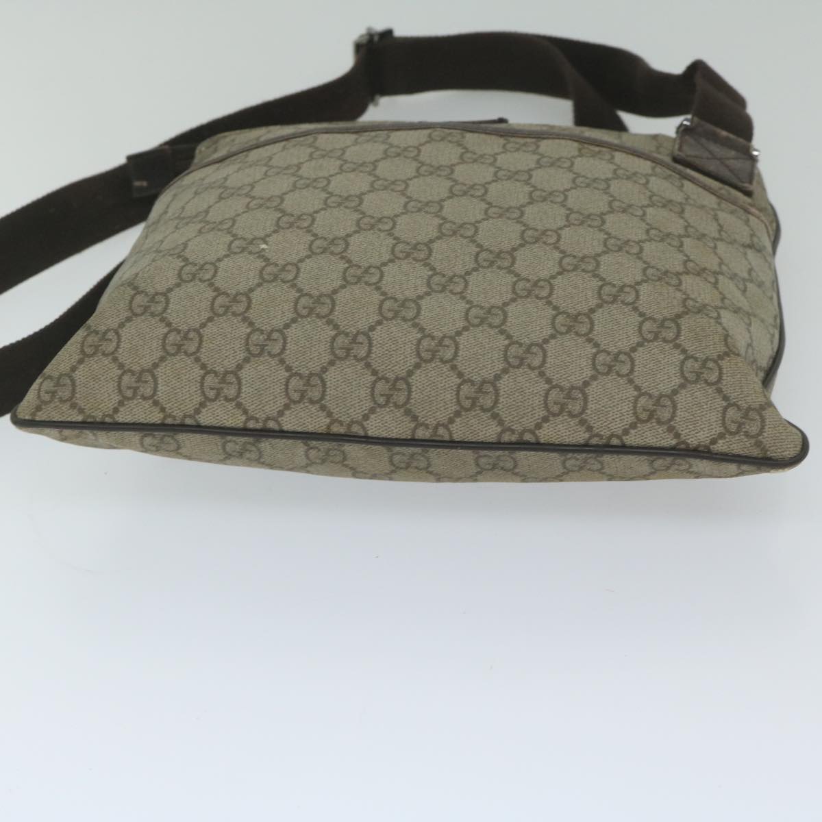 GUCCI GG Supreme Shoulder Bag PVC Leather Beige 141626 Auth 60722