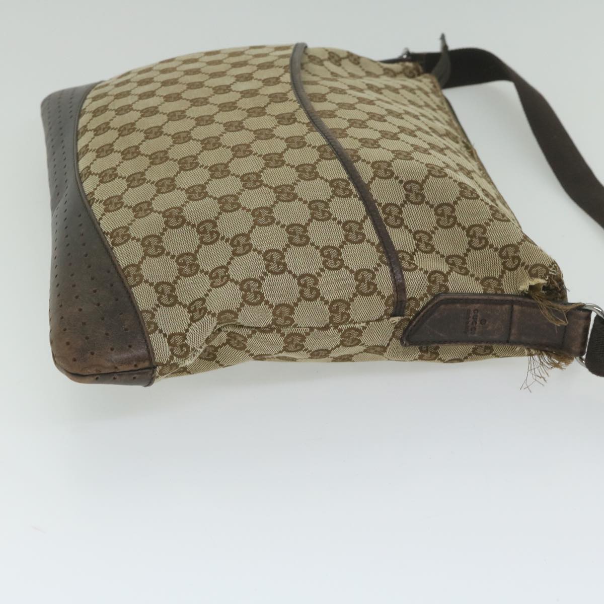 GUCCI GG Canvas Shoulder Bag Beige 145856 Auth 60724