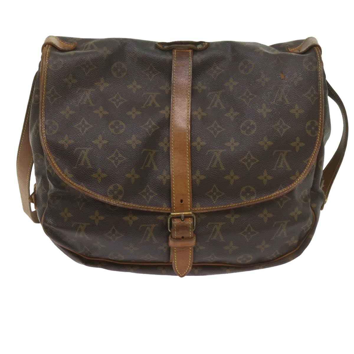 LOUIS VUITTON Monogram Saumur 35 Shoulder Bag M42254 LV Auth 60759