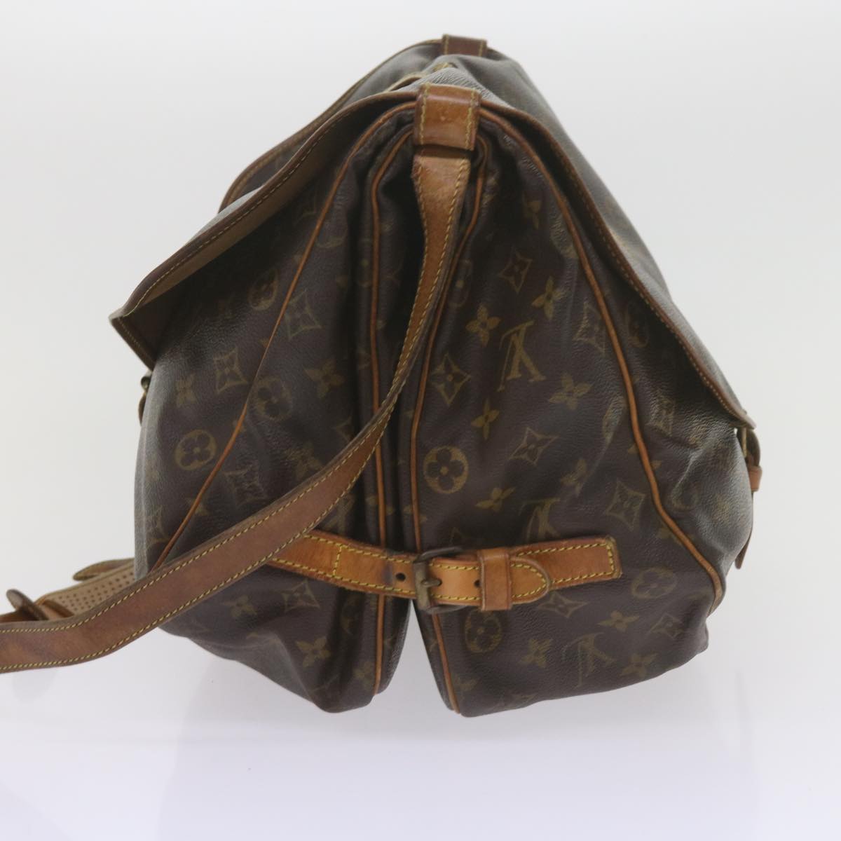 LOUIS VUITTON Monogram Saumur 35 Shoulder Bag M42254 LV Auth 60759