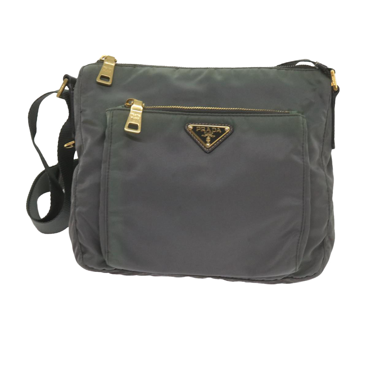 PRADA Shoulder Bag Nylon Khaki Auth 60775