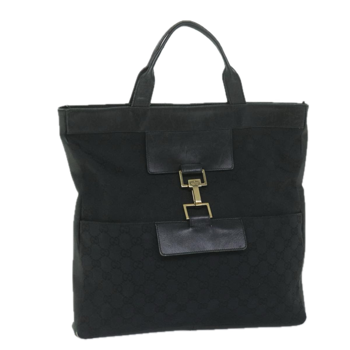 GUCCI GG Canvas Hand Bag Black 001 4083 Auth 60788