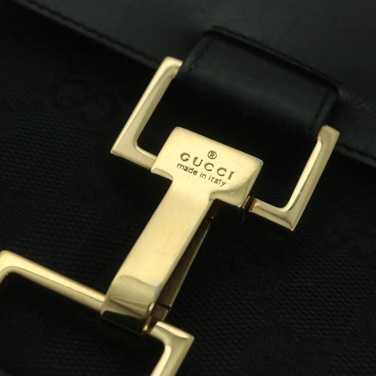 GUCCI GG Canvas Hand Bag Black 001 4083 Auth 60788