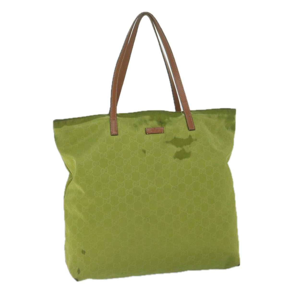 GUCCI GG Canvas Tote Bag Green 295252 Auth 60789