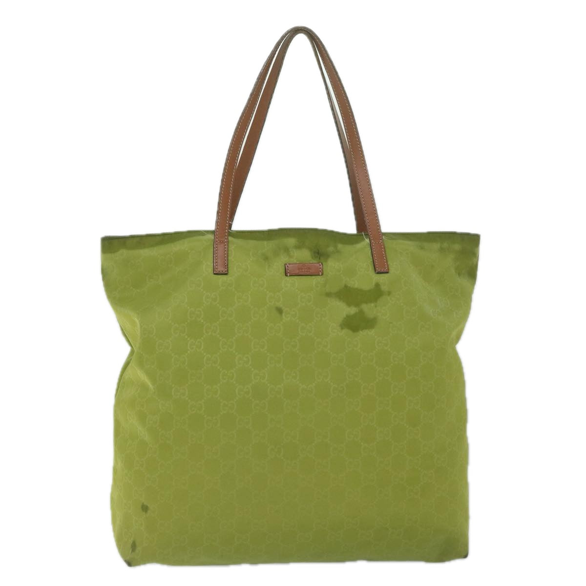 GUCCI GG Canvas Tote Bag Green 295252 Auth 60789