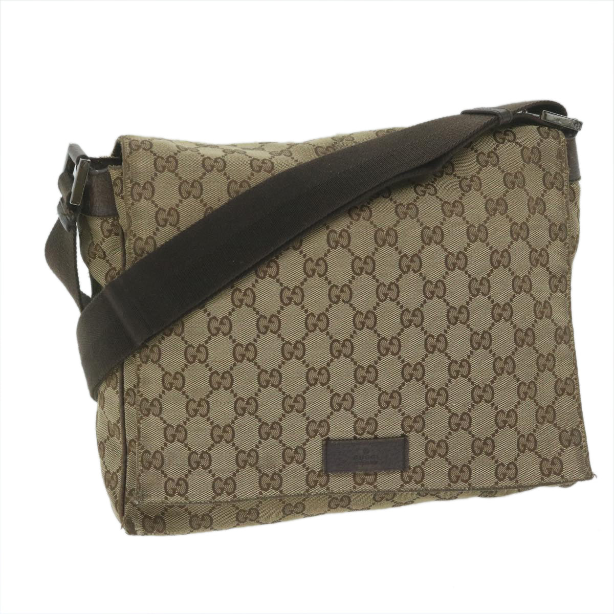 GUCCI GG Canvas Shoulder Bag Beige 146236 Auth 60797