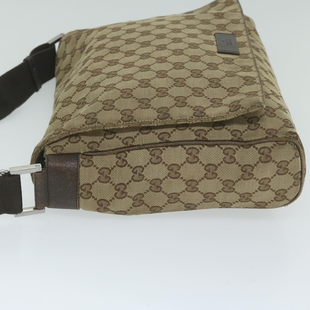 GUCCI GG Canvas Shoulder Bag Beige 146236 Auth 60797