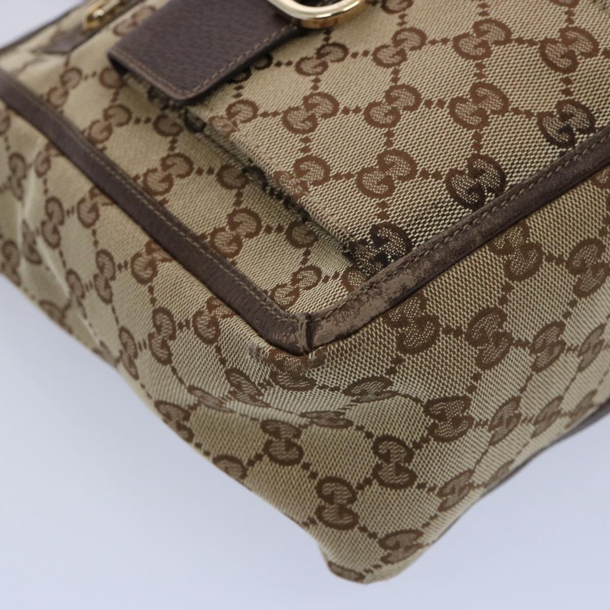 GUCCI GG Canvas Tote Bag Beige 146247 Auth 60800