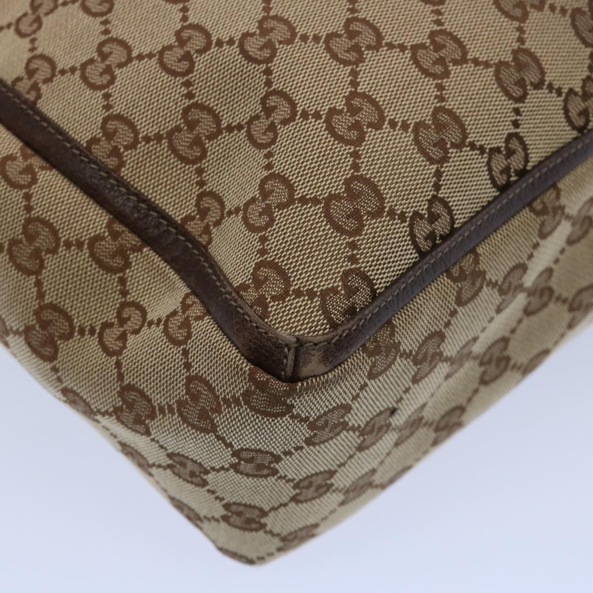 GUCCI GG Canvas Tote Bag Beige 146247 Auth 60800