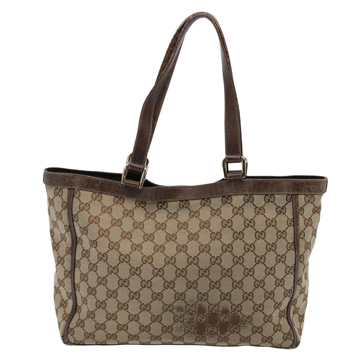 GUCCI GG Canvas Tote Bag Beige 146247 Auth 60800