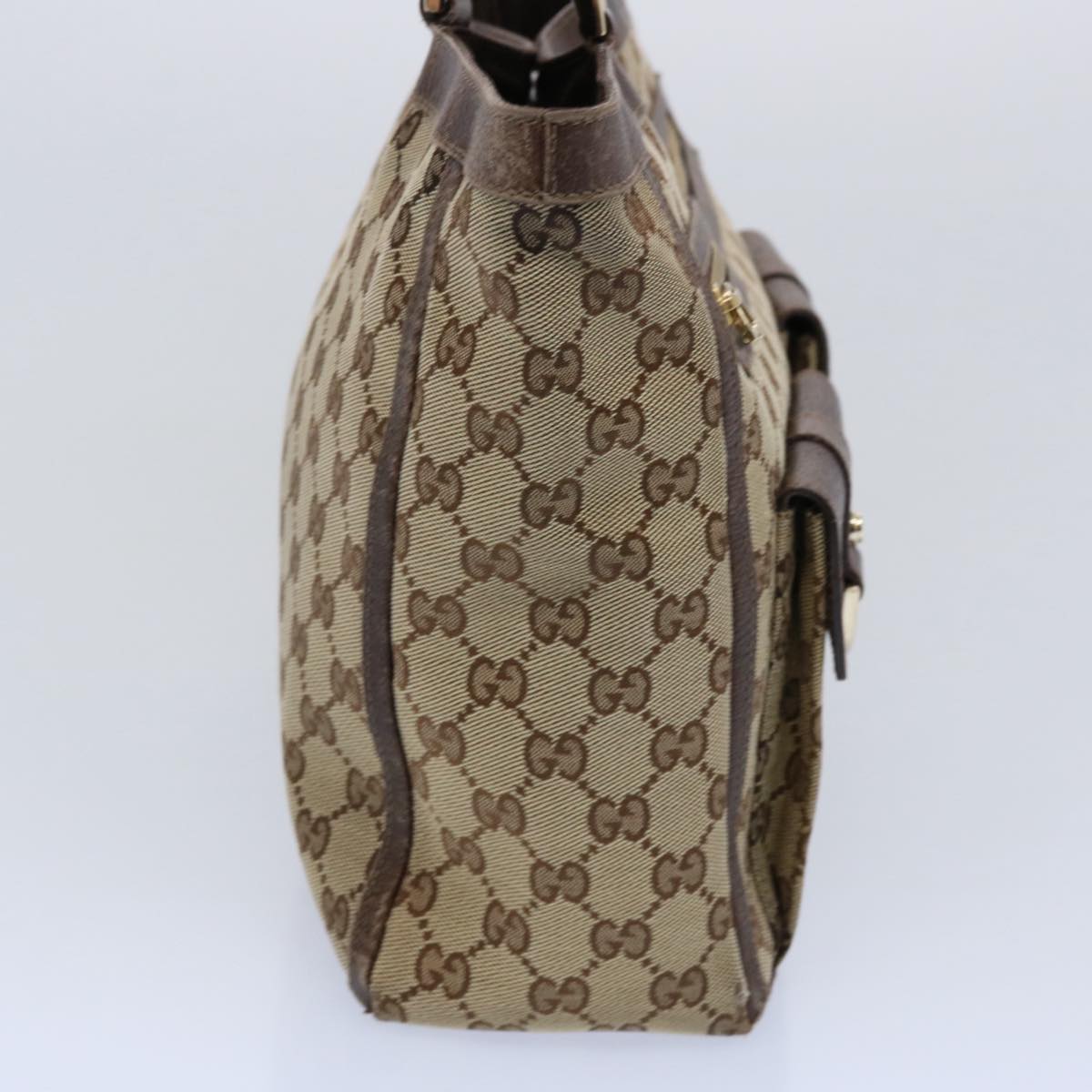 GUCCI GG Canvas Tote Bag Beige 146247 Auth 60800