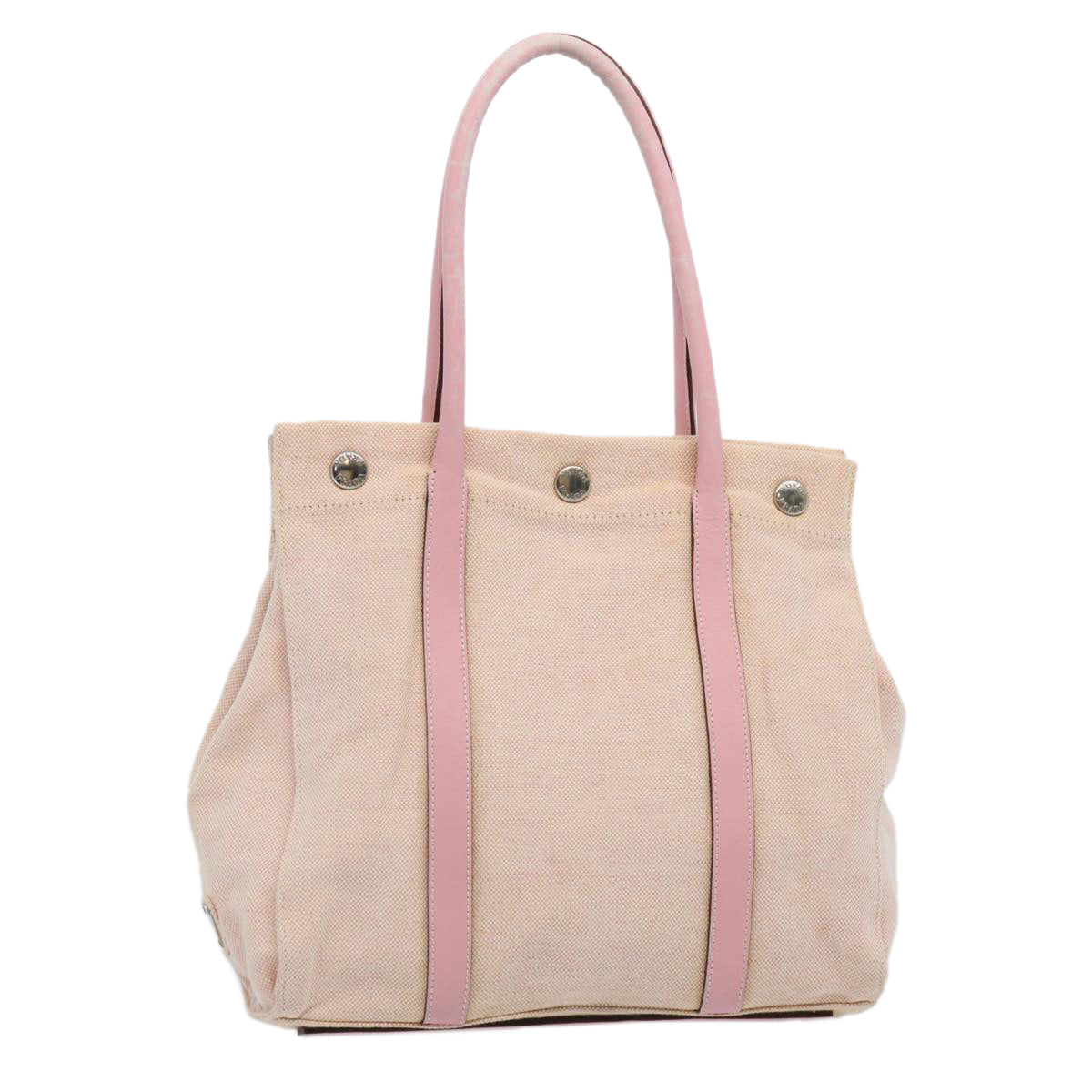 PRADA Tote Bag Canvas Pink Auth 60803