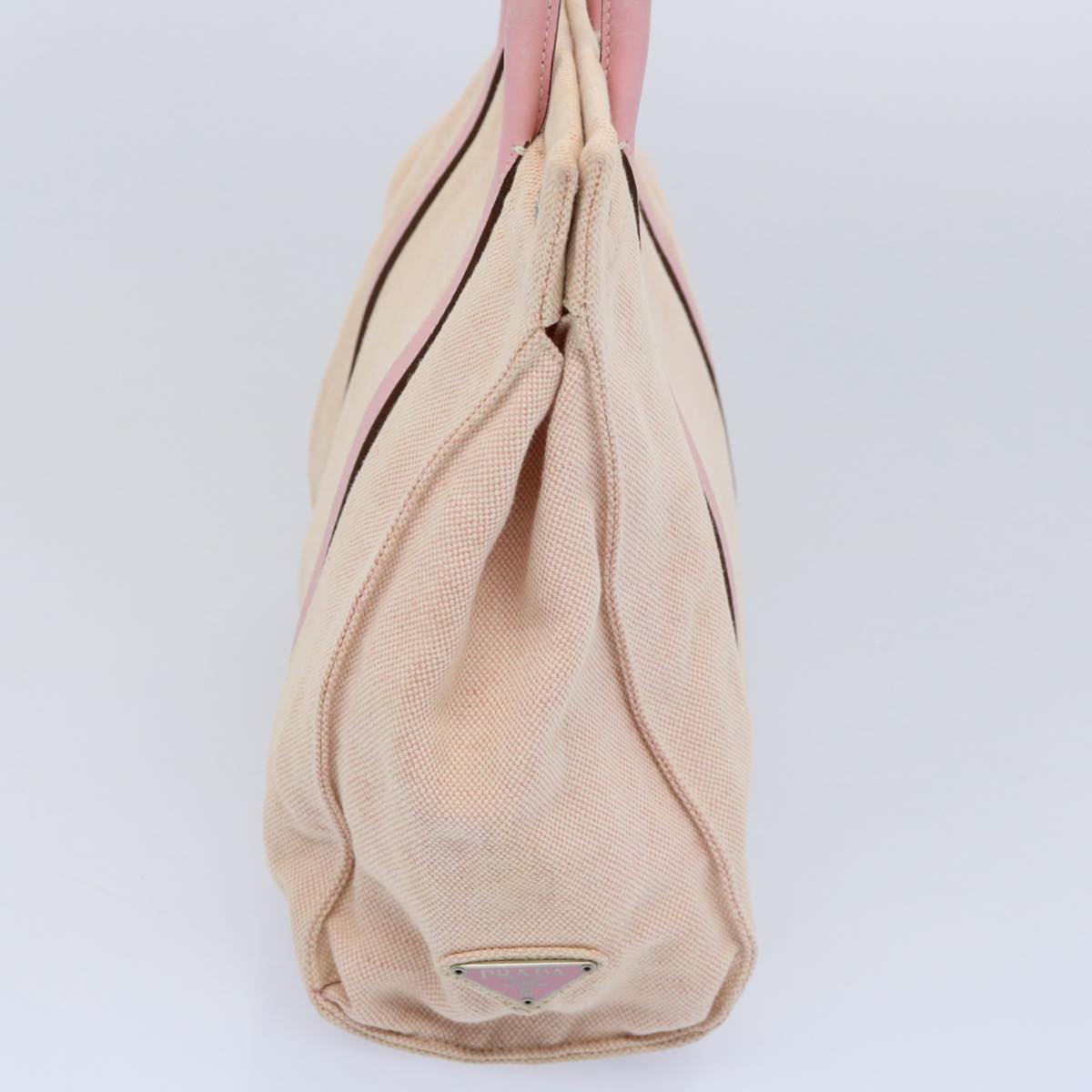 PRADA Tote Bag Canvas Pink Auth 60803