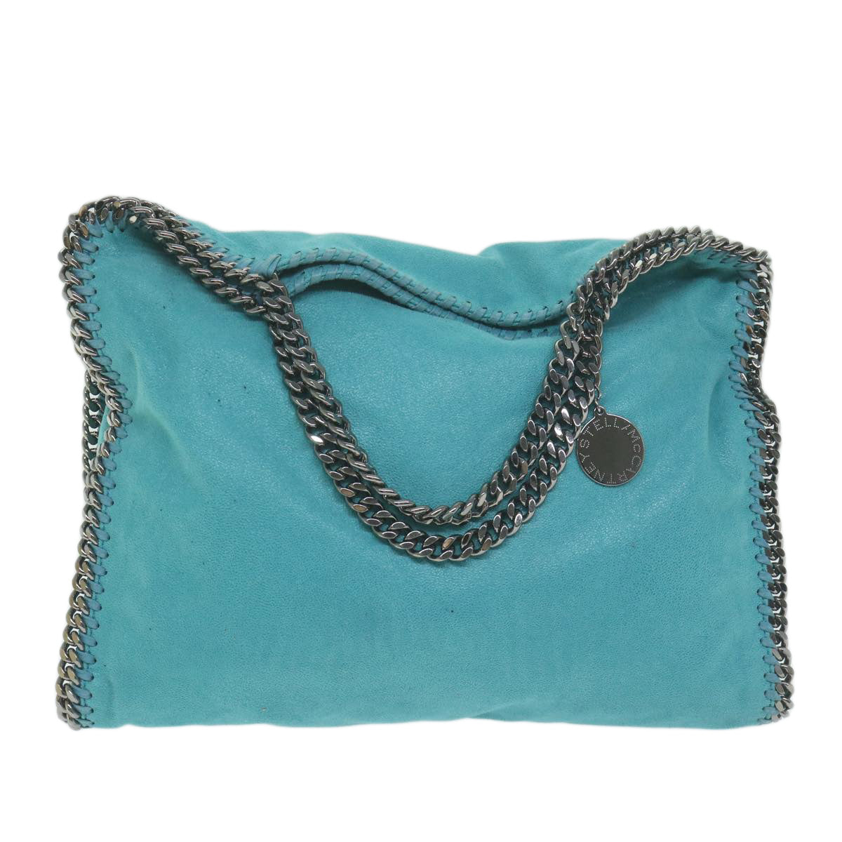 Stella MacCartney Chain Falabella Bag Polyester Turquoise Blue Auth 60808