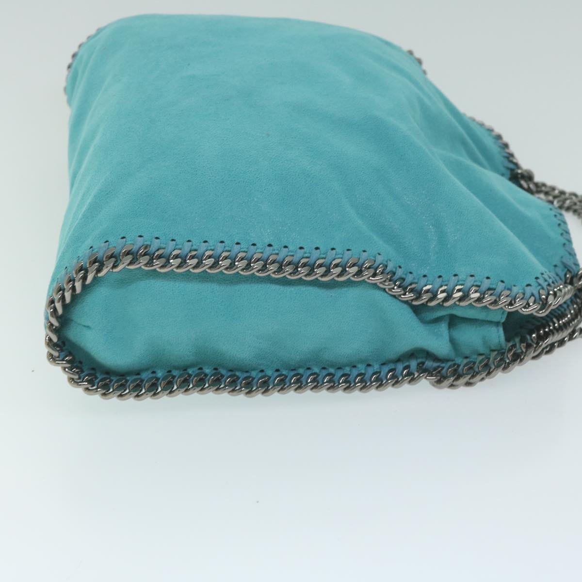 Stella MacCartney Chain Falabella Bag Polyester Turquoise Blue Auth 60808