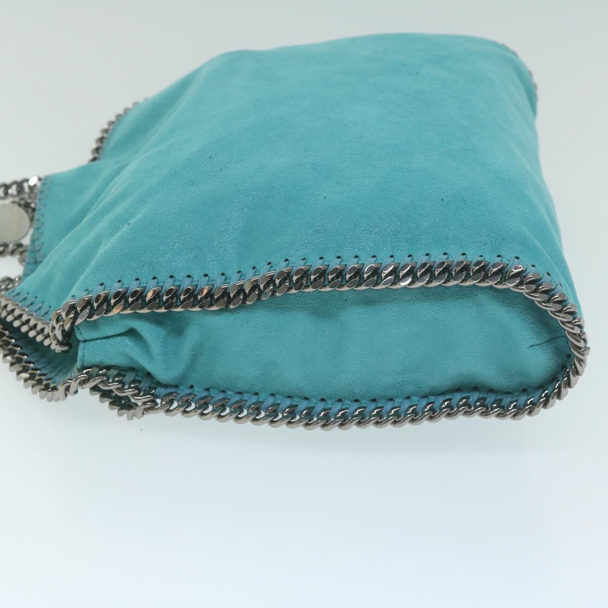 Stella MacCartney Chain Falabella Bag Polyester Turquoise Blue Auth 60808