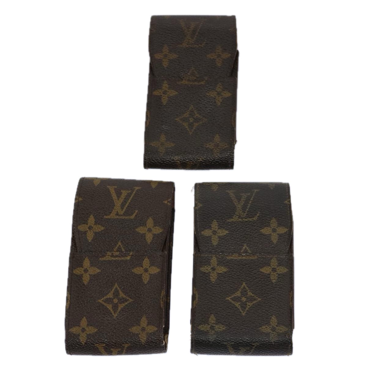 LOUIS VUITTON Monogram Cigarette Case 3Set LV Auth 60817