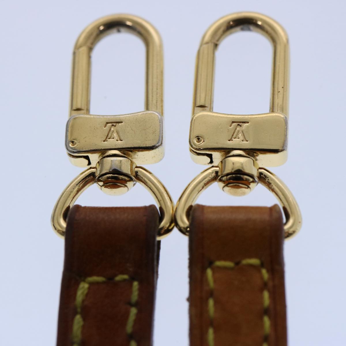 LOUIS VUITTON Adjustable Shoulder Strap Leather 37""-44.9"" Beige LV Auth 60820