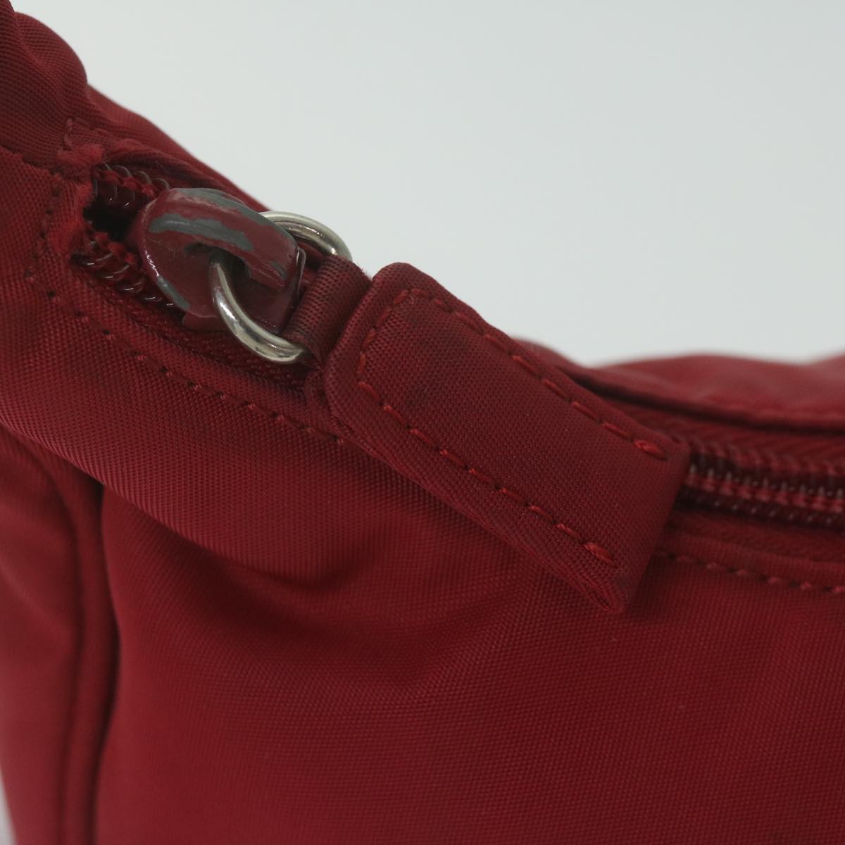 PRADA Hand Bag Nylon Red Auth 60822