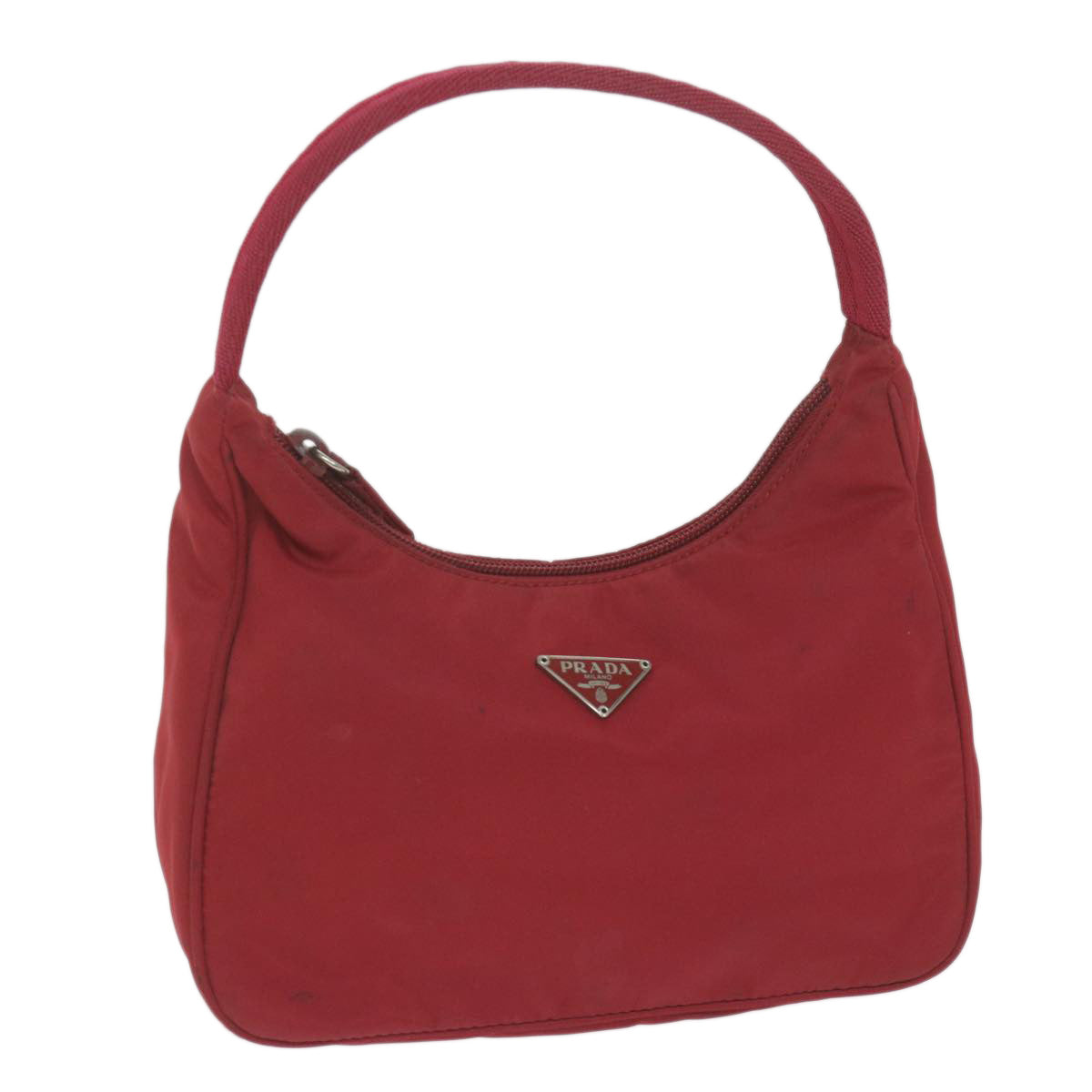 PRADA Hand Bag Nylon Red Auth 60822