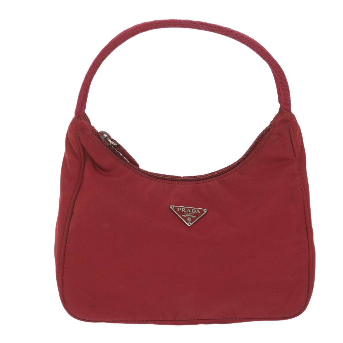 PRADA Hand Bag Nylon Red Auth 60822