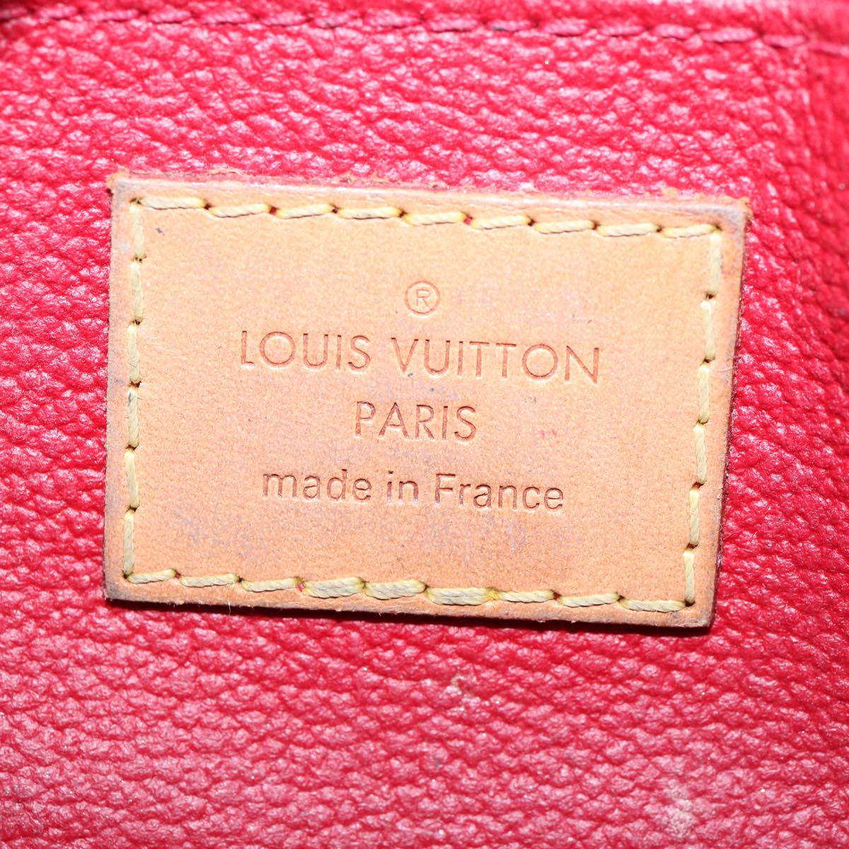 LOUIS VUITTON Monogram Vernis Pochette Cosmetic Pouch Red Slys M90172 Auth 60838
