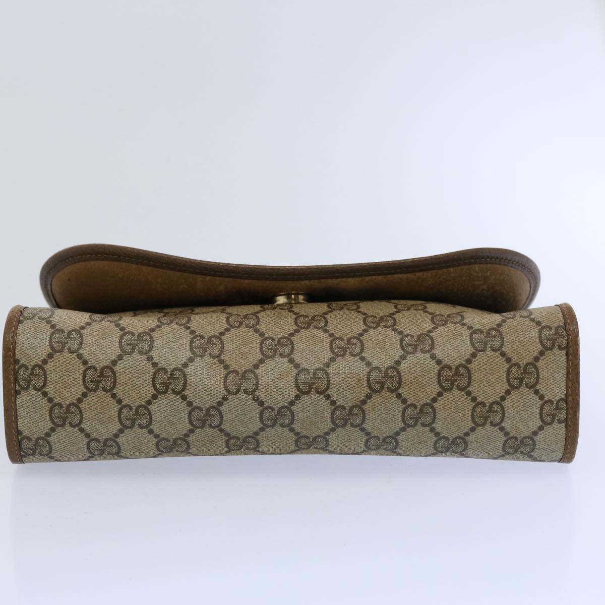 GUCCI GG Supreme Web Sherry Line Clutch Bag Beige Red Green 89 01 030 Auth 60861