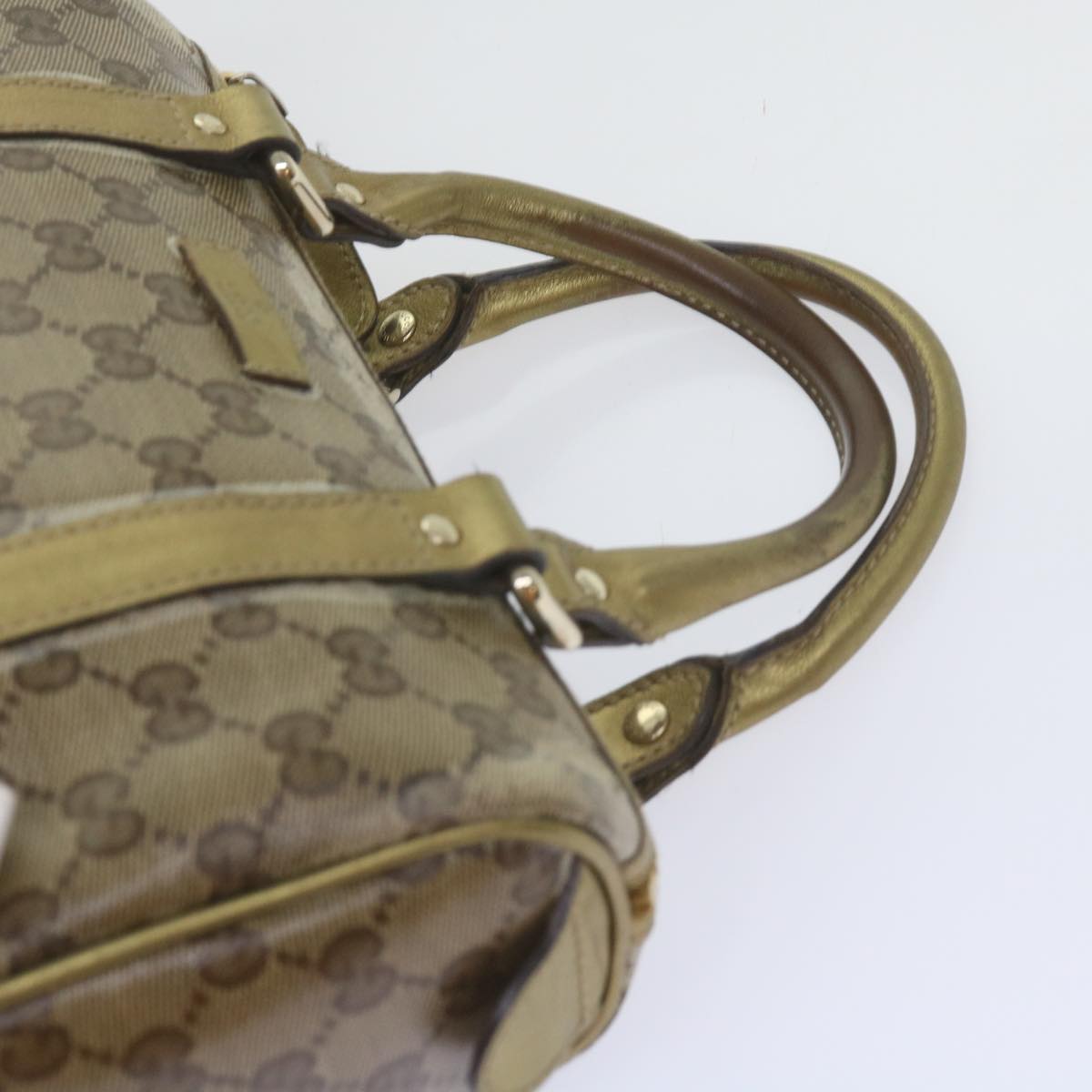 GUCCI GG Crystal Hand Bag Gold 193604 Auth 60877