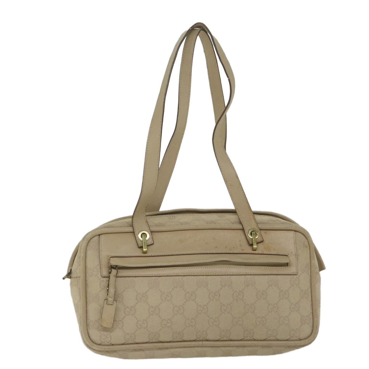 GUCCI GG Canvas Hand Bag Beige 92729 Auth 60882