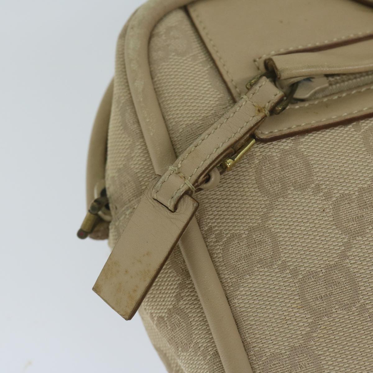 GUCCI GG Canvas Hand Bag Beige 92729 Auth 60882