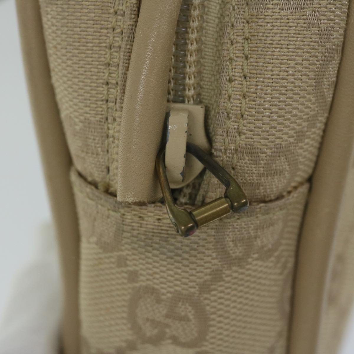 GUCCI GG Canvas Hand Bag Beige 92729 Auth 60882