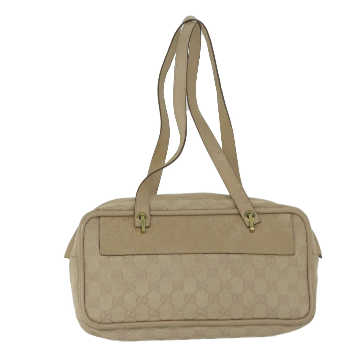 GUCCI GG Canvas Hand Bag Beige 92729 Auth 60882