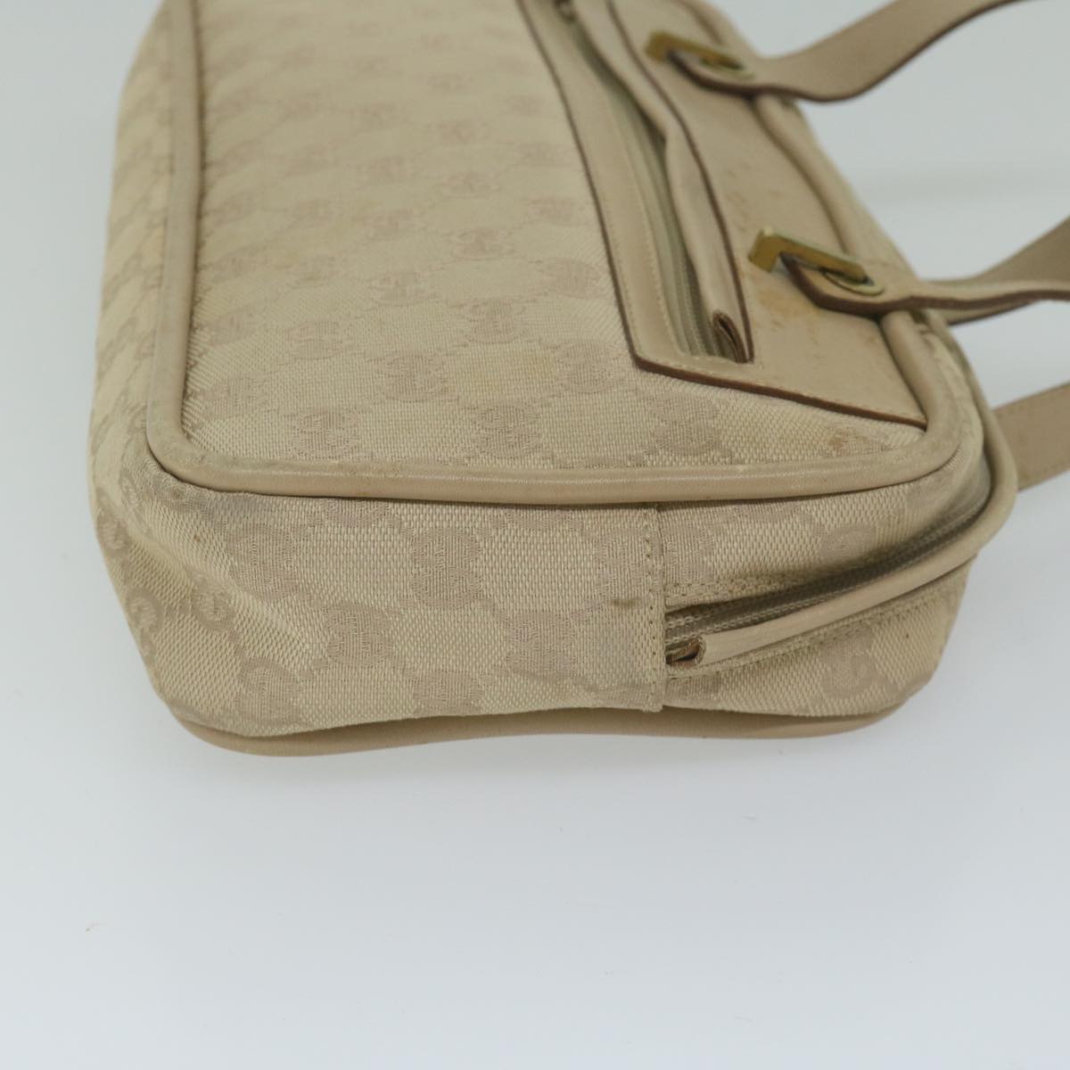 GUCCI GG Canvas Hand Bag Beige 92729 Auth 60882