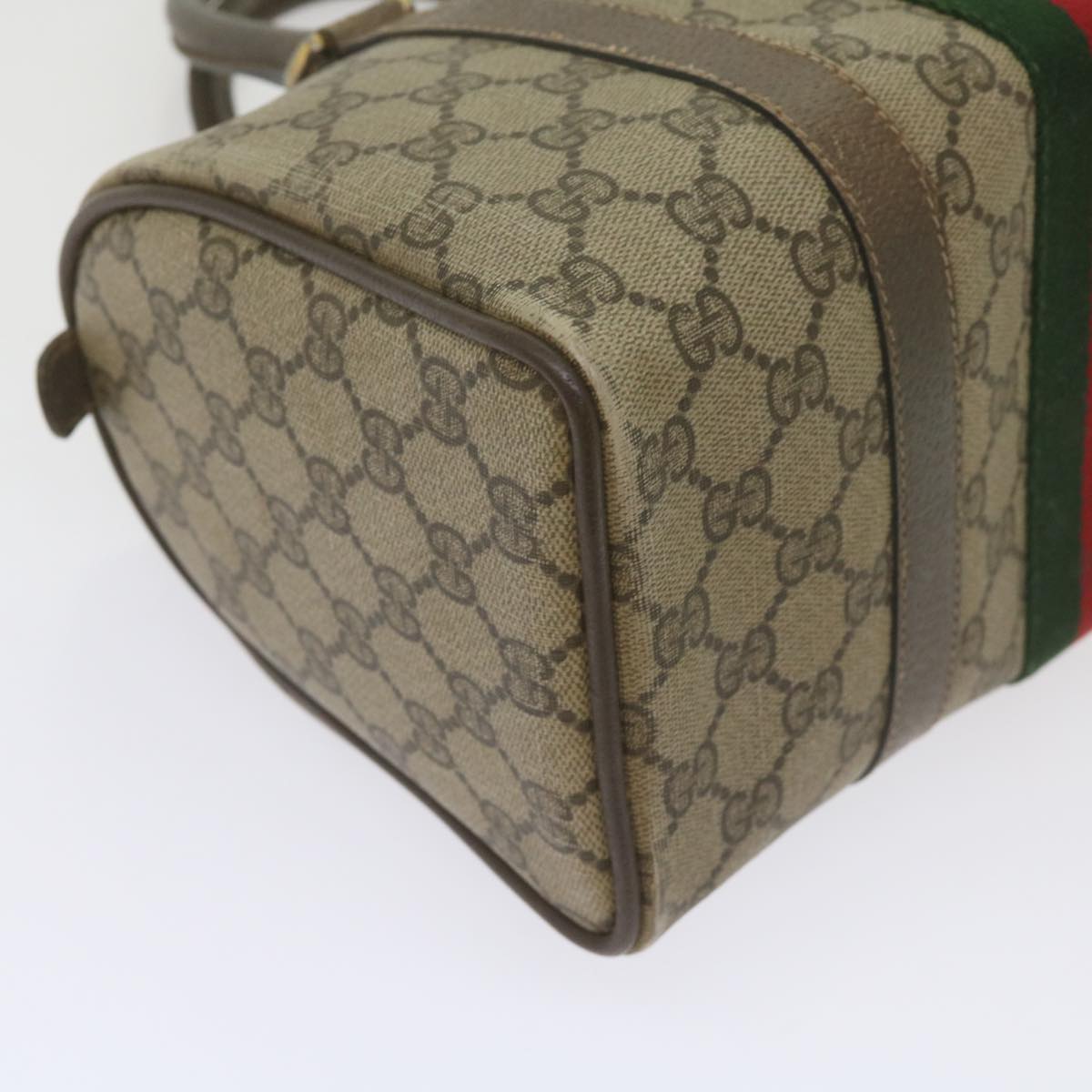 GUCCI GG Supreme Web Sherry Line Hand Bag Beige Red Green 69 02 006 Auth 60884