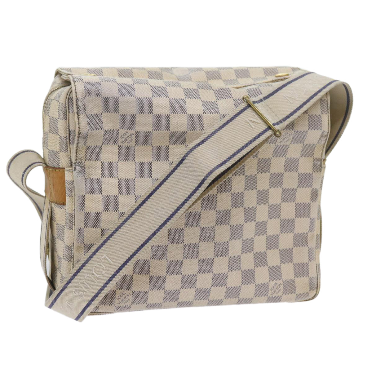 LOUIS VUITTON Damier Azur Naviglio Shoulder Bag N51189 LV Auth 60889