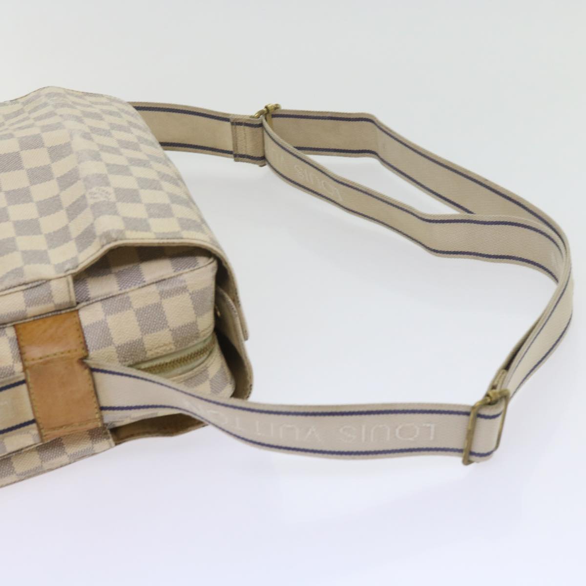 LOUIS VUITTON Damier Azur Naviglio Shoulder Bag N51189 LV Auth 60889