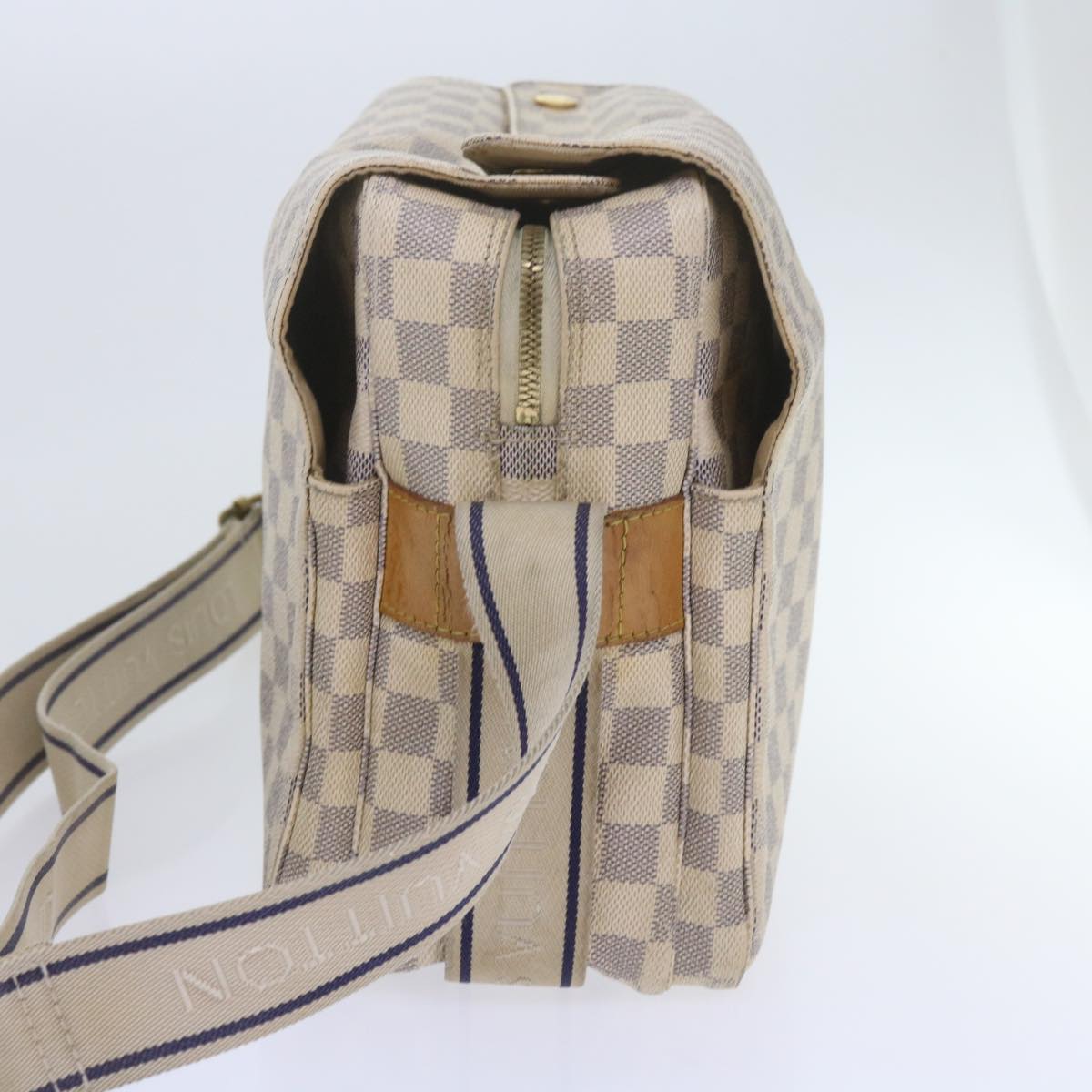 LOUIS VUITTON Damier Azur Naviglio Shoulder Bag N51189 LV Auth 60889