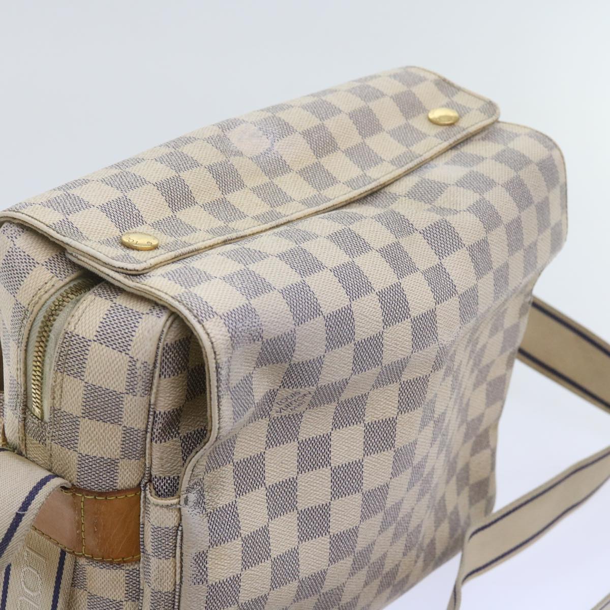 LOUIS VUITTON Damier Azur Naviglio Shoulder Bag N51189 LV Auth 60889