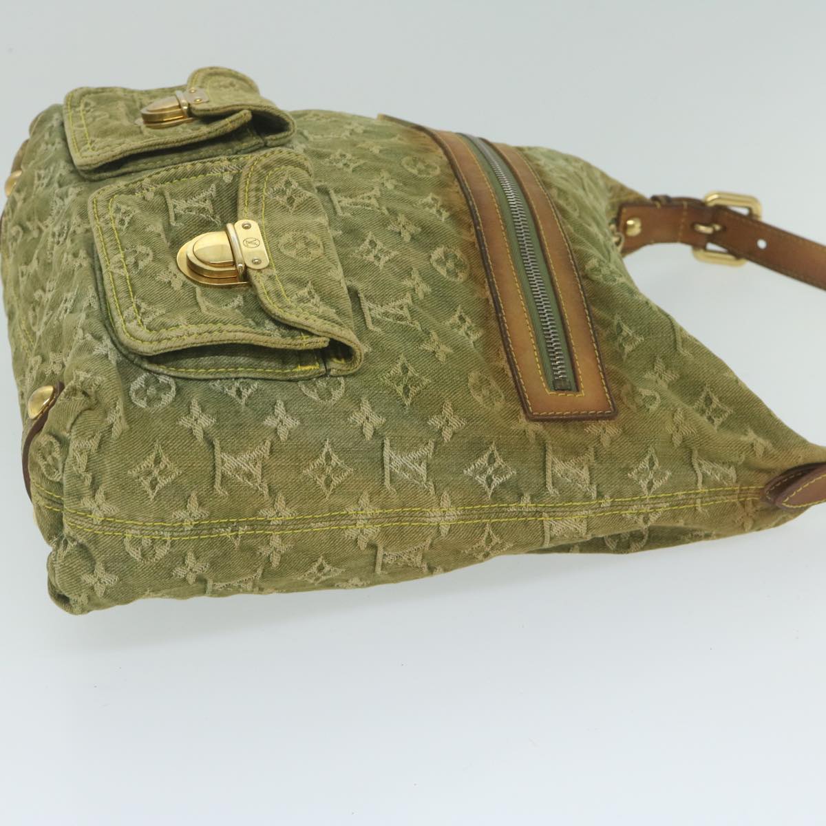 LOUIS VUITTON Monogram Denim Buggy GM Shoulder Bag Riken M95211 LV Auth 60916