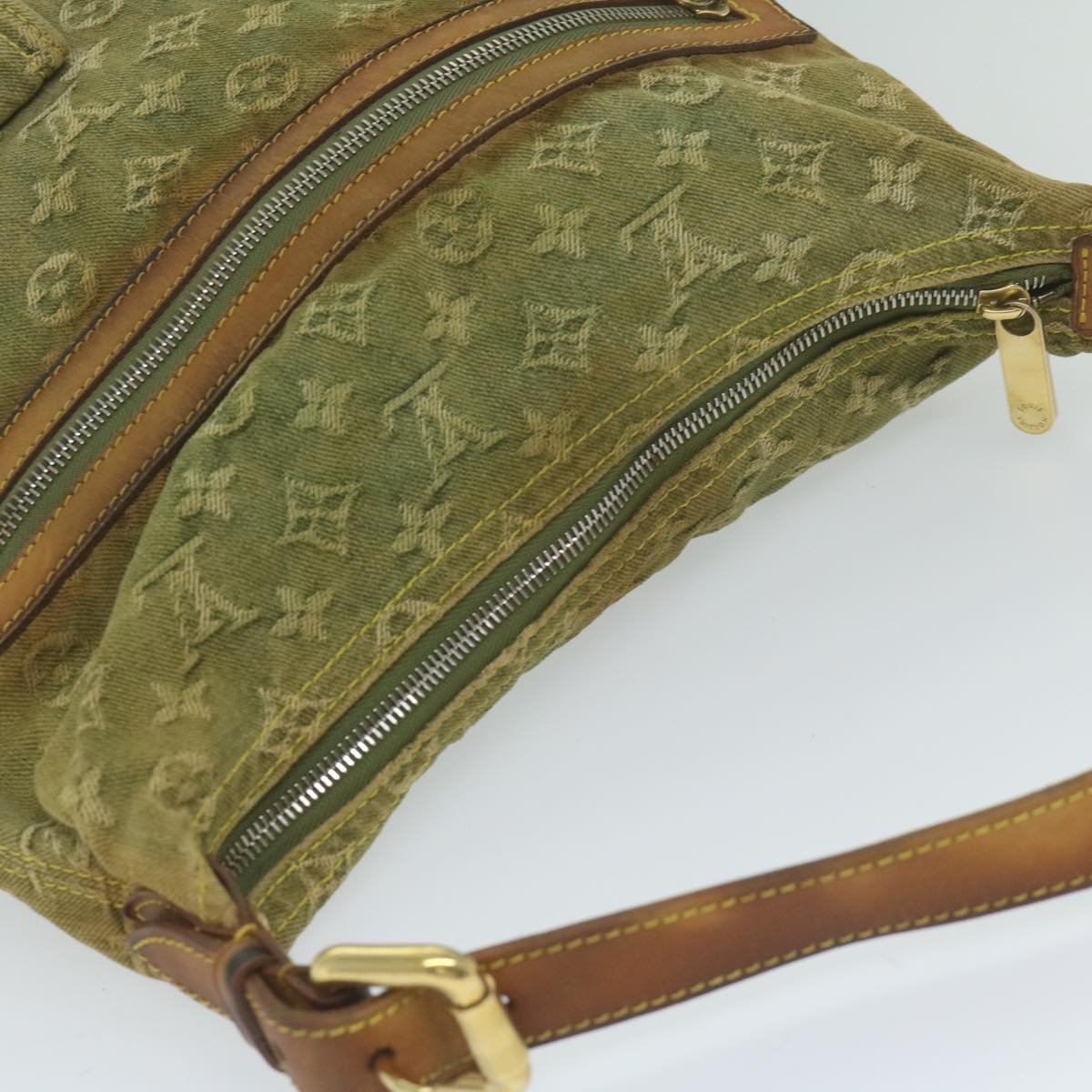 LOUIS VUITTON Monogram Denim Buggy GM Shoulder Bag Riken M95211 LV Auth 60916