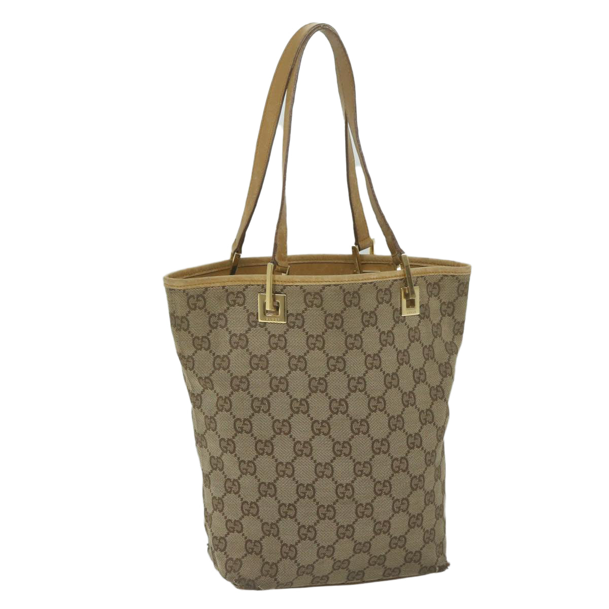 GUCCI GG Canvas Tote Bag Beige 002 1099 Auth 60920