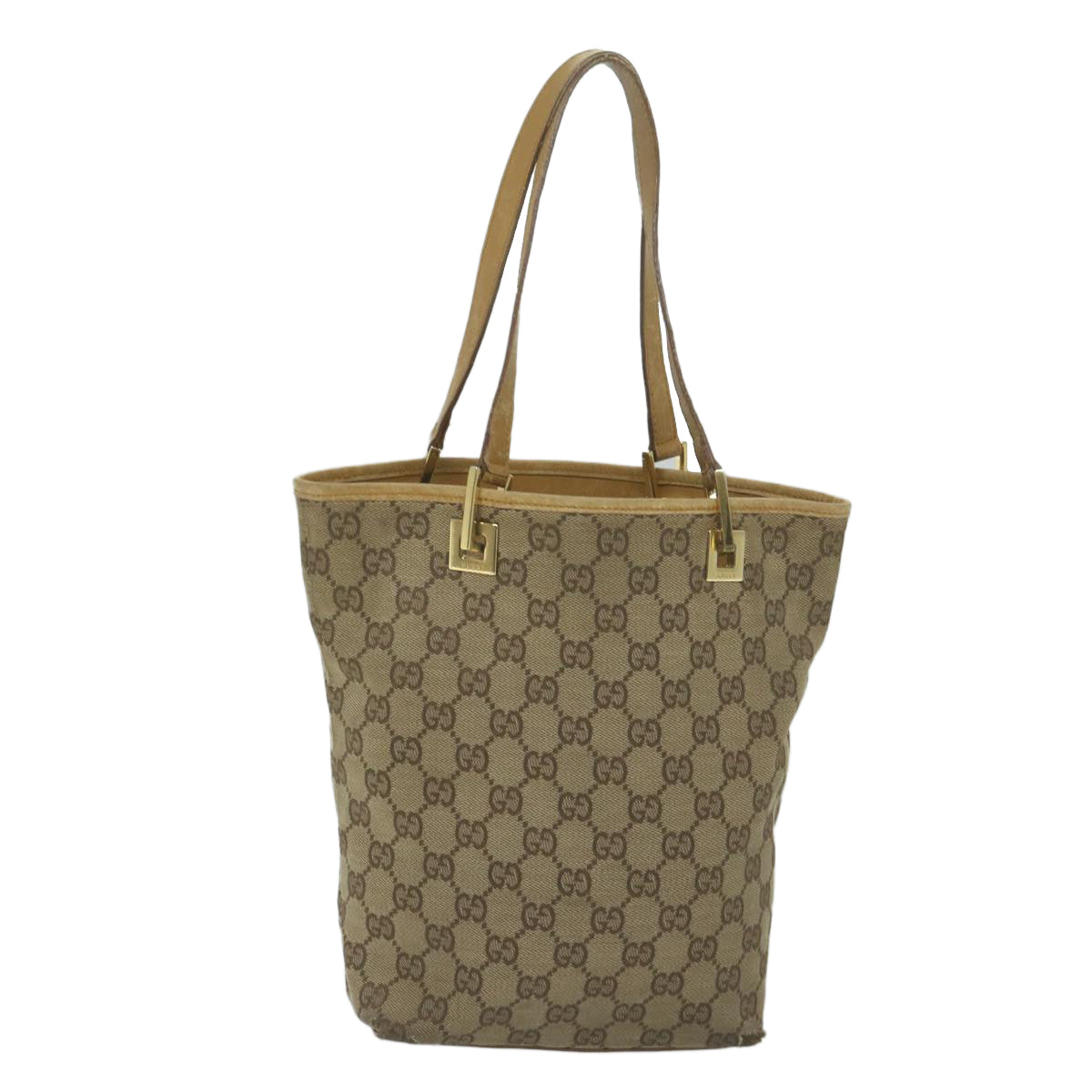 GUCCI GG Canvas Tote Bag Beige 002 1099 Auth 60920