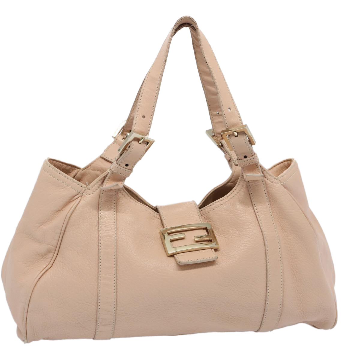 FENDI Shoulder Bag Leather Pink Auth 60963