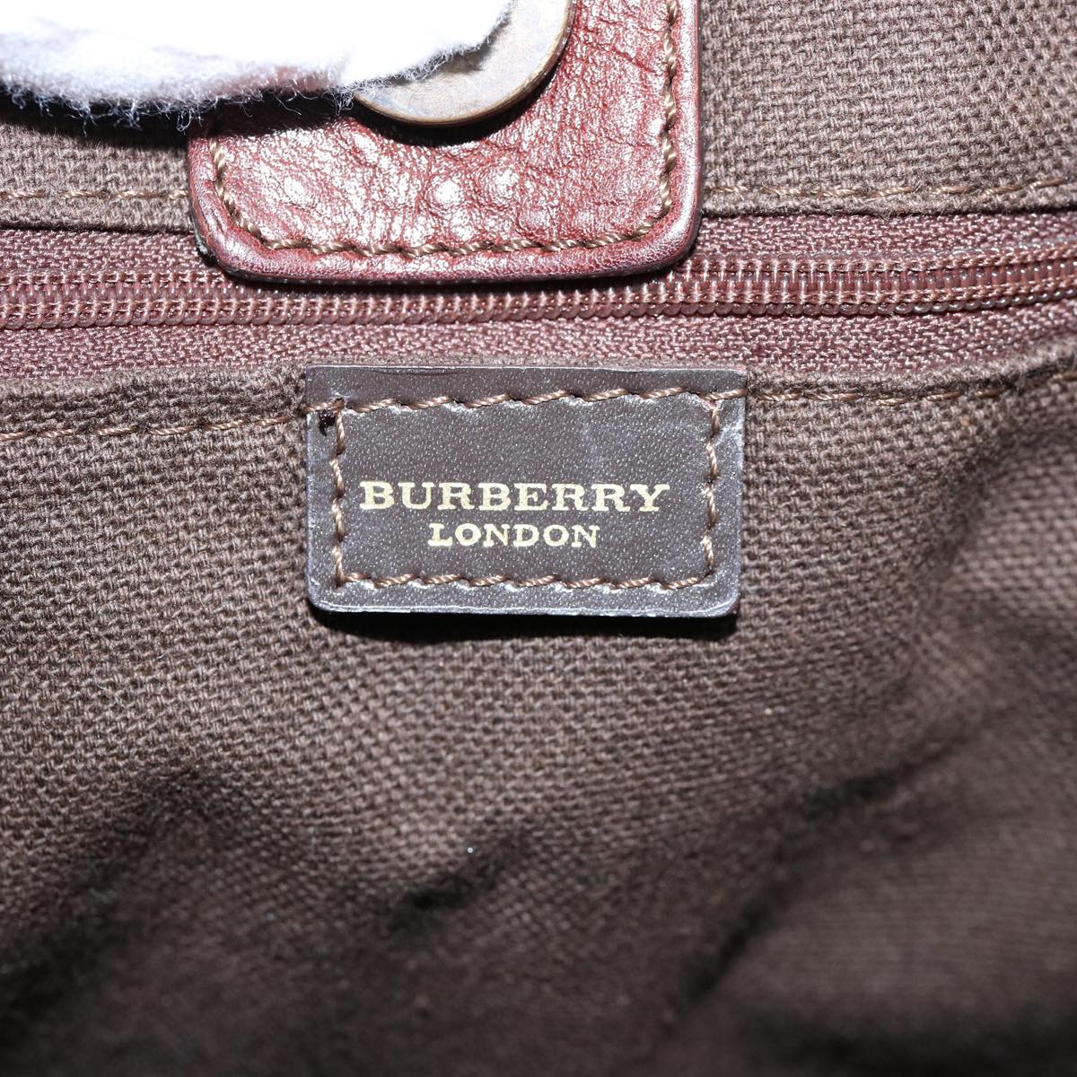 BURBERRY Nova Check Tote Bag Canvas Beige Auth 60965