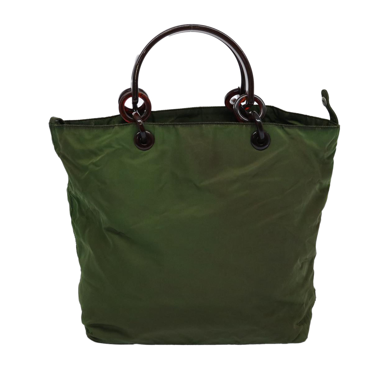 PRADA Hand Bag Nylon Khaki Auth 60968 - 0